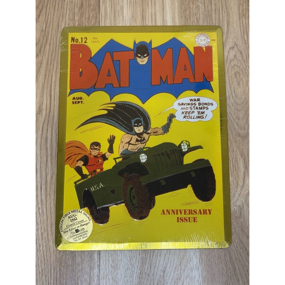 Marvel Comics Cover Batman Collectable Metal Tin Sign Anniversary August 1942